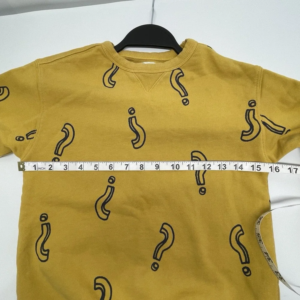 Zara Kids Size 9 Unisex Crewneck Pullover Sweatshirt With Question‎ Mark Pattern